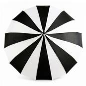 Parapluie Pagode pour Femme - 16 Baleines en Fibre de Verre - Style Vintage - Noir et Blanc