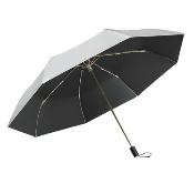 Parapluie pliant pour femme - Parapluie à trois volets - Revêtement Titanium Silver - Intérieur noir