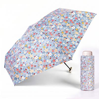 Mini Parapluie de Poche pour Femmes - Parapluie Plat Ultra Léger et Ultra Compact - Bleu Ciel
