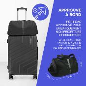 Pliable Bagage à main Ultra-léger - Sac de voyage léger - Avec détails réfléchissants pour une meilleure visibilité - Noir