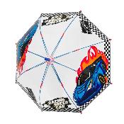 Parapluie transparent cloche pour enfant - Bordure réfléchissante pour une meilleure visibilité la nuit - Parapluie garçon - Voiture de course