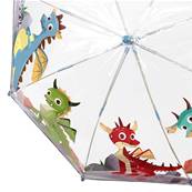 Parapluie transparent pour enfants - Bordure réfléchissante pour une visibilité optimale la nuit - Parapluie garçon - Dragons