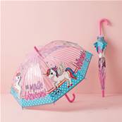 Parapluie transparent pour enfant - Bordure réfléchissante pour une visibilité optimale la nuit - Parapluie pour fille - Licorne
