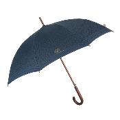 Parapluie automatique écologique pour homme - Fabriqué en tissu RPET et manche en bois - Grande protection de 116 cm de diamètre - Bleu