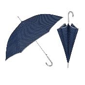Parapluie long pour femme - Ouverture automatique - Protection Extra Large 112 cm - Bordure réfléchissante - Motif à carreaux bleus
