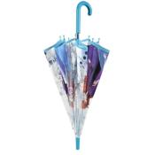 Parapluie cloche transparente pour fille - La Reine des neiges 2 - Parapluie Disney - Résiste au vent - Poignée bleue