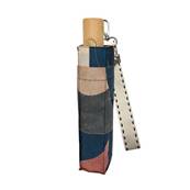 Parapluie pliant pour femme - Système d'ouverture et de fermeture automatique - Résistant au vent - Poignée en bois d'érable - Forme géométrique