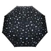 Parapluie compact Ouverture et Fermeture automatique - Noir avec imprimé oiseaux