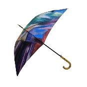 Grand parapluie automatique - Avec poignée courbée en bois - Franz Marc Birds