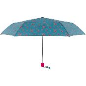 Parapluie pliant - Fleurs fond petrole