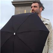 Parapluie léger et compact Anatole - Noir - Poignée bois