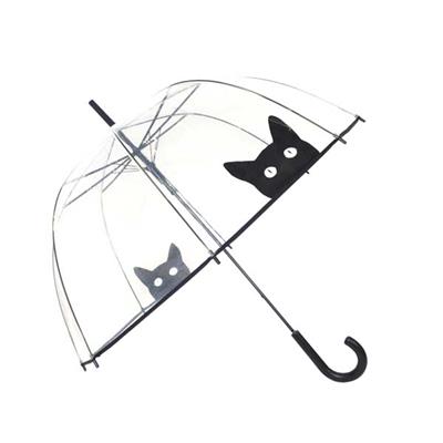 Parapluie femme - droit - transparent - chat