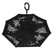 Parapluie à ouverture inversée - Noir et Imprimé Cerisiers du Japon