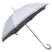 Parapluie droit - ouverture manuelle - Blanc avec dentelle