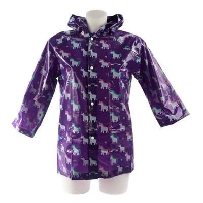 Poncho de pluie violet imperméable Licorne pour enfant