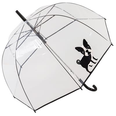 Parapluie transparent cloche pour femme - Bulldog français