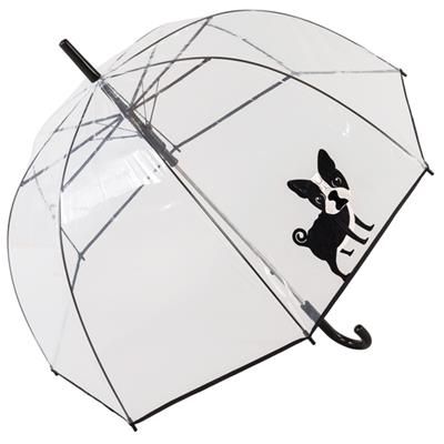 Parapluie transparent cloche pour femme - Bulldog français