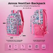 Sac à dos scolaire Annox NextGen - 30 x 15 x 44 cm - 20 L - Mélange rose