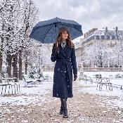 Mini parapluie pliant pour femmes - UVP 50+ Protection - Ultra-léger et compact - Imprimé style léopard - Bleu