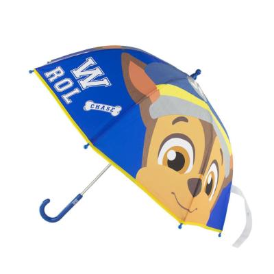 Parapluie enfant transparent -  Parapluie garçon - Poignée bleue - La Pat'Patrouille