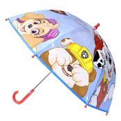 Parapluie enfant transparent -  Parapluie Garçon - Poignée rouge  - Pat' Patrouille
