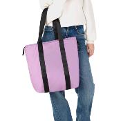 Sac cabas réversible pour femme - Résistant à l'eau - Noir et Rose fondant