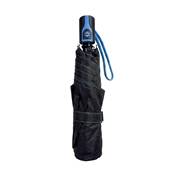 Parapluie pliant unisexe - Ouverture et fermeture automatiques - Noir avec poignée accent bleu