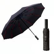 Parapluie Pliant pour Homme et Femme - Ouverture et fermeture automatiques - 10 Baleines en Fibre de Verre - Auvent en pongée revêtu d'UV - Grande toile de 106 cm - Résistant au vent - Noir