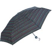 Mini parapluie pliant femme - Imprimé losange - Poignée bleue
