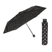 Mini parapluie pliant pour femme - Design trois plis - Pois - Noir