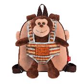 Sac à dos réversible singe pour enfant - Bretelles réglables et souples - Taille unique