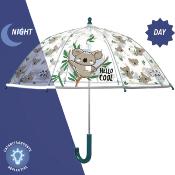 Parapluie cloche enfant avec bordure phosphorescente - Koala -  Bordure réflechissante pour être visible la nuit