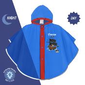 Changement de couleur Poncho de pluie  bleu pour enfants de 4 à 6 ans