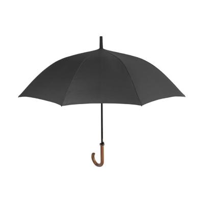 Parapluie golf pour homme - Système d'ouverture automatique - Grande protection de 120 cm - Avec poignée courbée en bois - Noir