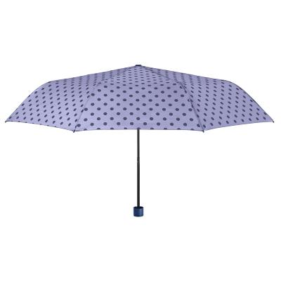 Mini parapluie pliant pour femme - Résistant au vent - À pois - Violet