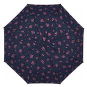 Mini parapluie pliant - Ouverture et fermeture automatiques - Poignée à molette - Résistant au vent - Bleu bouquet