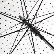 Parapluie transparent cloche pour femme - Système d'ouverture automatique - Pois