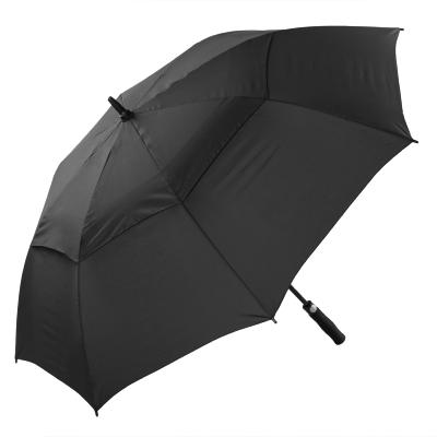 Grand parapluie de golf noir Susino UK à double ventilation et résistant au vent - 130 cm de diamètre