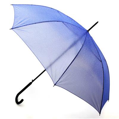 Parapluie long femme à ouverture automatique - Vogue - Résistant au vent - Bleu avec goutes pailletées