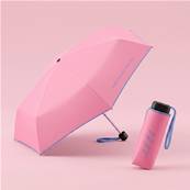 Mini parapluie pliant - Ouverture et fermeture automatiques - Poignée à molette - Ultra Léger et Ultra Minuscule - Résistant au vent - Rose Pastel