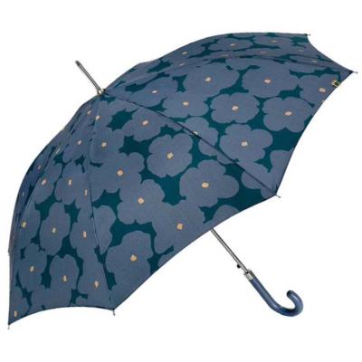 Parapluie long femme à ouverture automatique - Fleurs Bleu