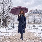 Mini parapluie pliant pour femmes - UVP 50+ Protection - Ultra-léger et compact - Imprimé style léopard - Violet