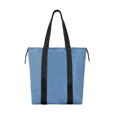 Sac cabas réversible pour femme - Résistant à l'eau - Noir et Bleu clair