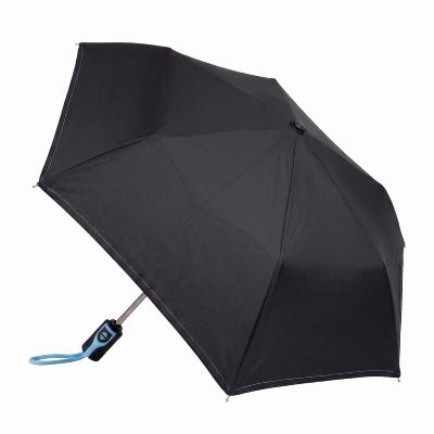 Parapluie pliant unisexe - Ouverture et fermeture automatiques - Noir avec poignée accent bleu