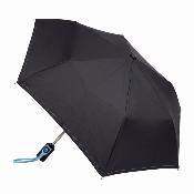 Parapluie pliant unisexe - Ouverture et fermeture automatiques - Noir avec poignée accent bleu