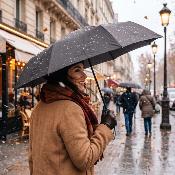 Parapluie pliant pour homme et femme - Ouverture et fermeture automatiques - Résistant au vent - Diamètre 100 cm - Gris