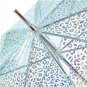 Parapluie long transparent pour femme - Paillettes