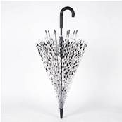 Parapluie cage à oiseaux transparent pour femme - Système d'ouverture automatique - Noir Gouttes