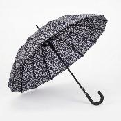 Parapluie Long pour Femme - Système d'ouverture Automatique - 16 Baleines en Fibre de Verre - Grande Protection de 105 cm - Résistant au vent - Bleu Foncé