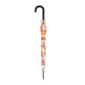 Parapluie droit pour femme - Parapluie à ouverture Automatique - Orange avec motifs géométriques